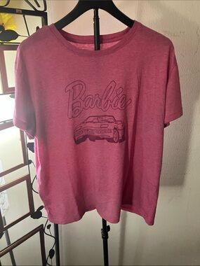 Barbie Pink Crewneck Tee with Car Graphic